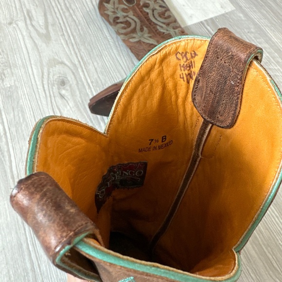 Old Gringo | Rust Diego Cowboy Boots Turquoise Stitching 7.5 Western Cowgirl - Picture 4 of 9